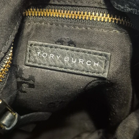 Tory Burch Black Quilted Leather Chain-Handle Crossbody Tote Excellent Condition - Picture 15 of 16